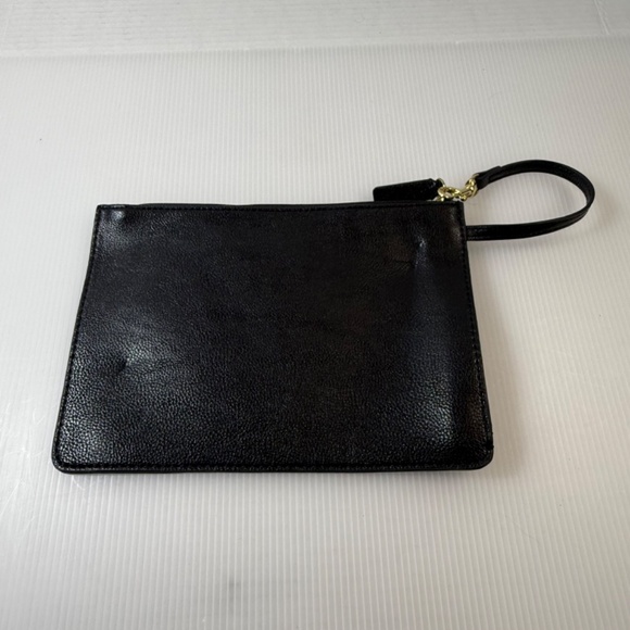 Calvin Klein Womens Wristlet Purse Clutch Zipper Pouch Black Large 9.5 x 6.5 in - Picture 2 of 3